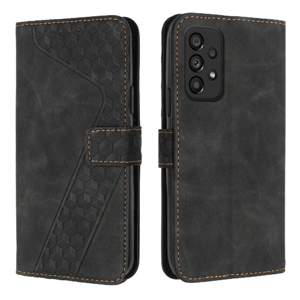 (Black) Phone Case For Samsung Galaxy A33 5G Magnetic Kickstand Wallet Flip Folio Card Slots Cover Black 764563576944