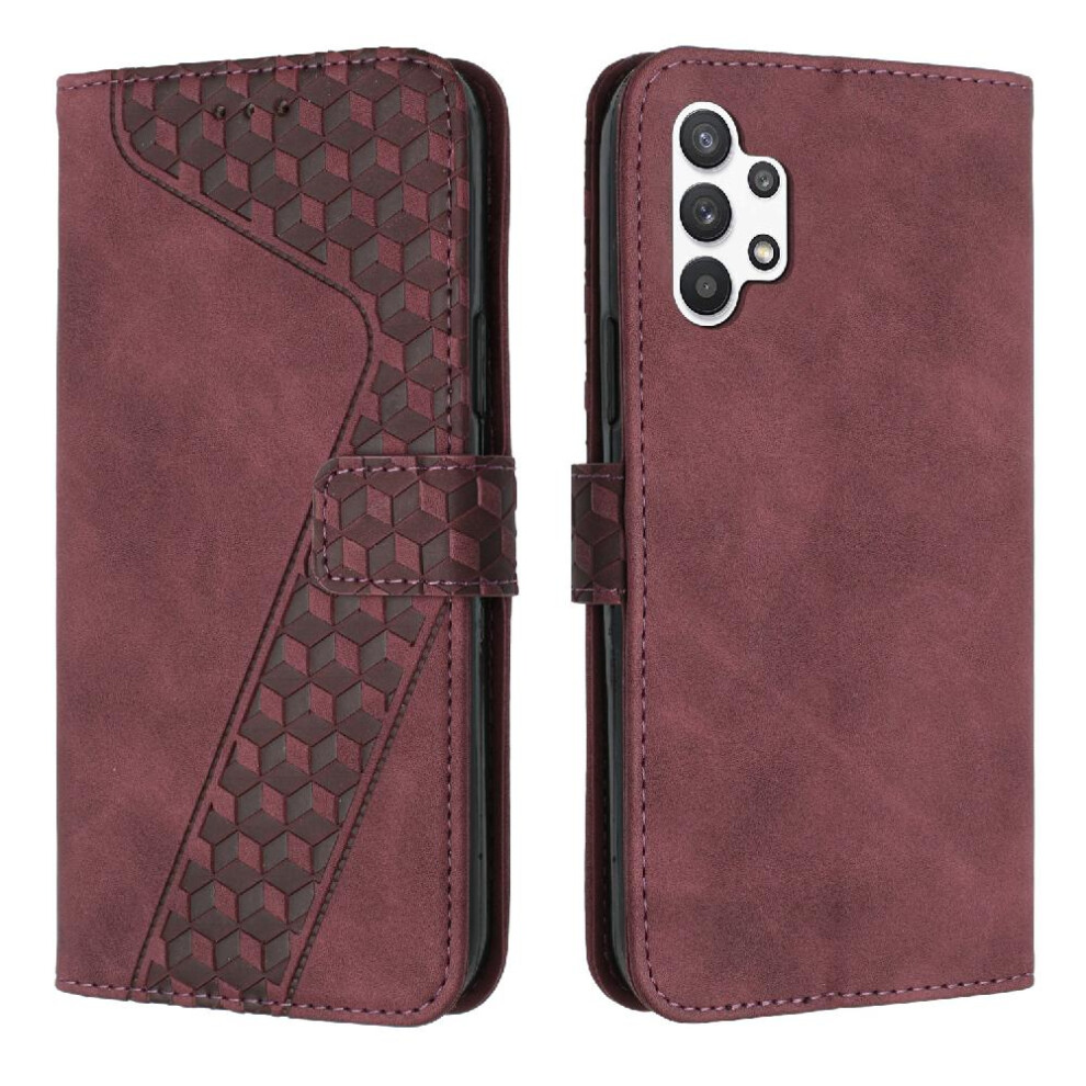 (Brown) Phone Case For Samsung Galaxy A32 5G Kickstand Magnetic Flip Folio Wallet Card Slots Cover Brown 764563577019