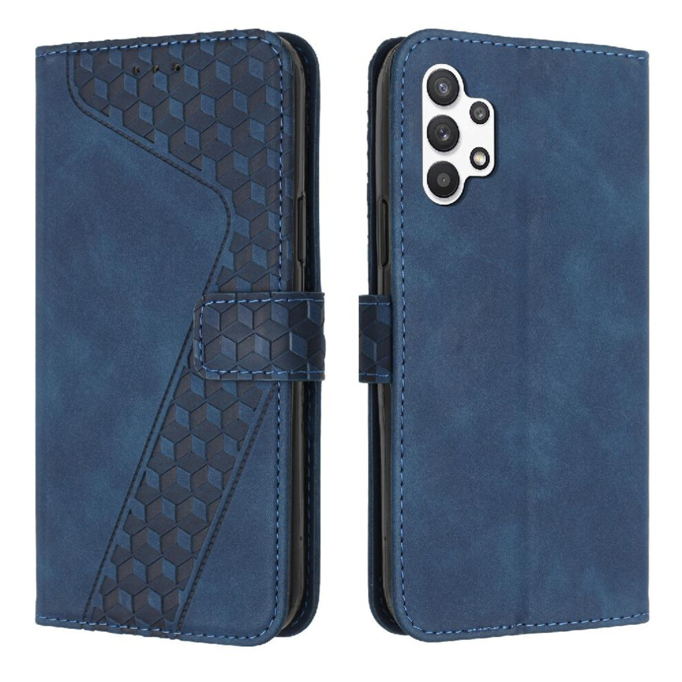 (Blue) Phone Case For Samsung Galaxy A32 5G Kickstand Magnetic Flip Folio Wallet Card Slots Cover Blue 764563576982