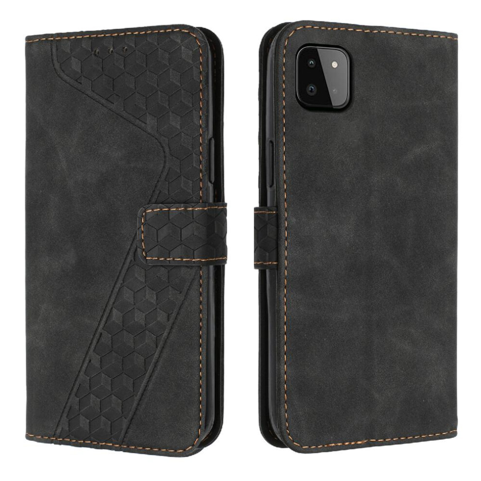 (Black) Phone Case For Samsung Galaxy A22 5G Card Slots Cover Flip Folio Wallet Magnetic Kickstand Black 764563577248