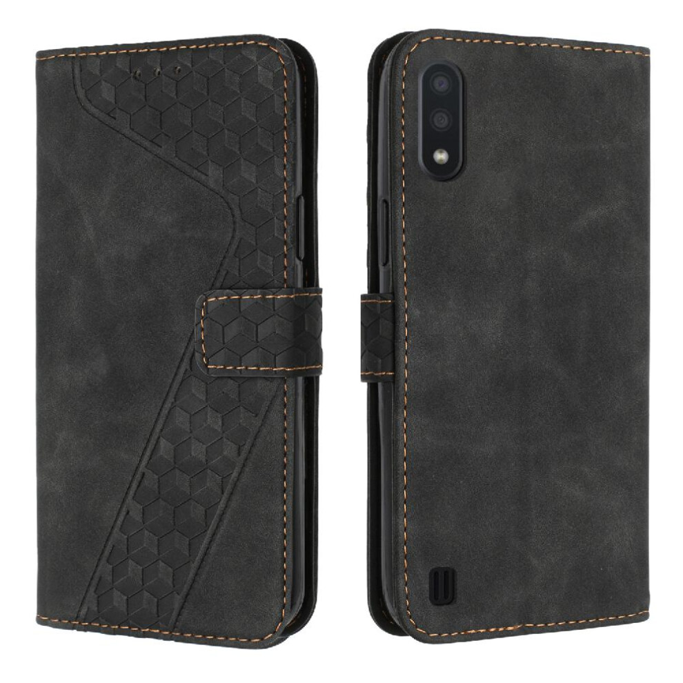 (Black) Phone Case For Samsung Galaxy A10/M10 Magnetic Card Slots Cover Kickstand Wallet Flip Folio Black 764563577743
