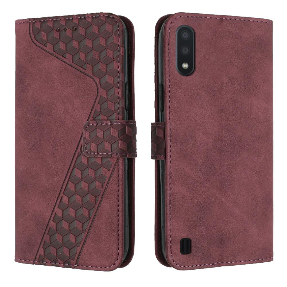 (Brown) Phone Case For Samsung Galaxy A10/M10 Magnetic Card Slots Cover Kickstand Wallet Flip Folio Brown 764563577767