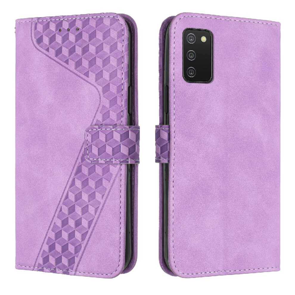 (Purple) Phone Case For Samsung Galaxy A03s Magnetic Card Slots Cover Flip Folio Kickstand Wallet Purple 764563577804