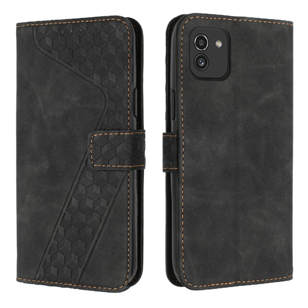 (Black) Phone Case For Samsung Galaxy A03 Card Slots Cover Wallet Flip Folio Magnetic Kickstand Black 764563577842