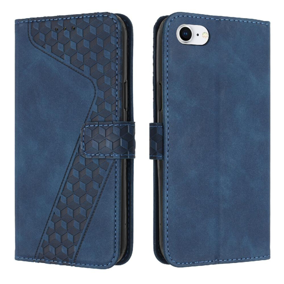 (Blue) Phone Case For Iphone Se 2020/2022 Card Slots Cover Kickstand Flip Folio Magnetic Wallet Blue 764563578535