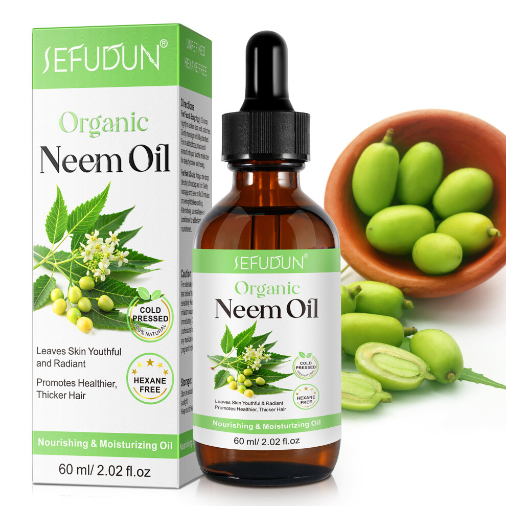 (60ml) Neem oil facial skin care massage essential oil moisturizing skin nail hair 60ml