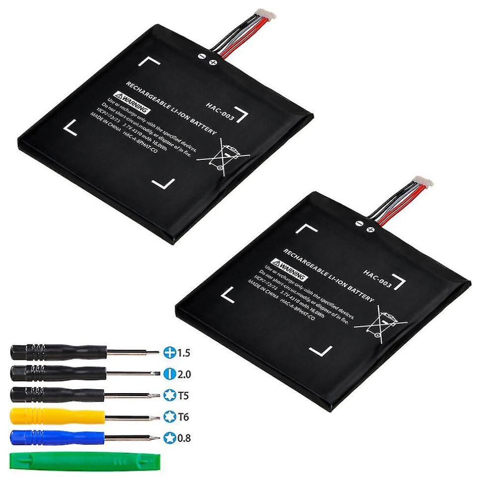 Kikidex (As Show, One Size) 2Pcs Hac-003 Hac 003 Rechargeable Battery For With Nintend Nitendo Switch Console Controller With Free Tools-Hd