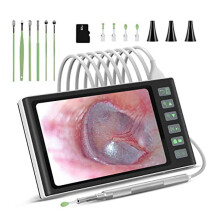 (As show, One size) Digital Otoscope with 7-Inch Screen, Ear Camera, Visual Ear Scoop Supports Photo Snapshots and Video Recording-AS