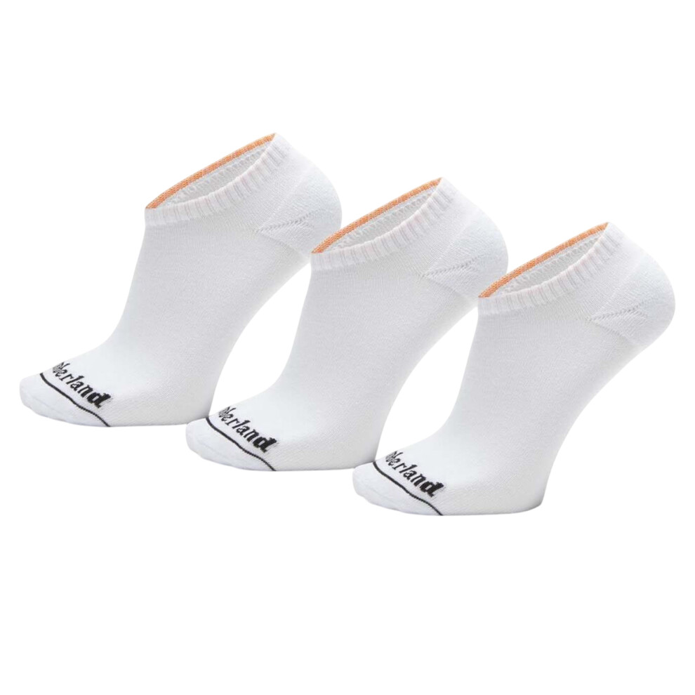 (4 UK-7 UK, White) Timberland Unisex Adult Core No-Show Socks (Pack of 3)