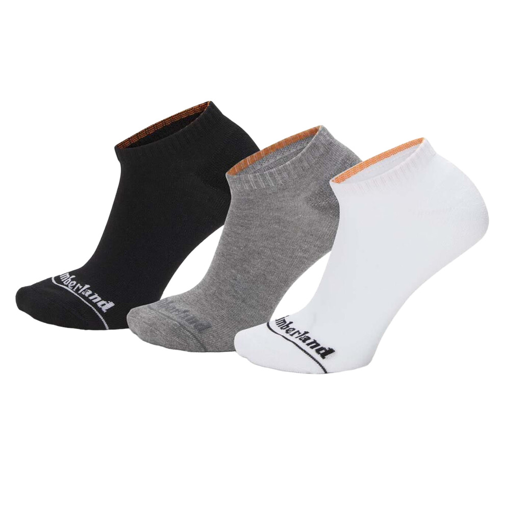 (M, Black/Grey/White) Timberland Unisex Adult Core No-Show Socks (Pack of 3)