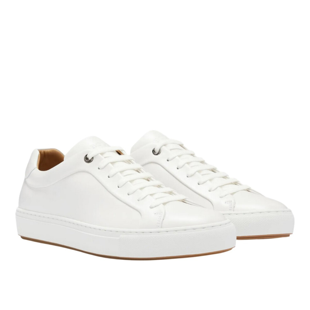 (5 UK, White) Boss Mens Mirage Leather Tennis Trainers
