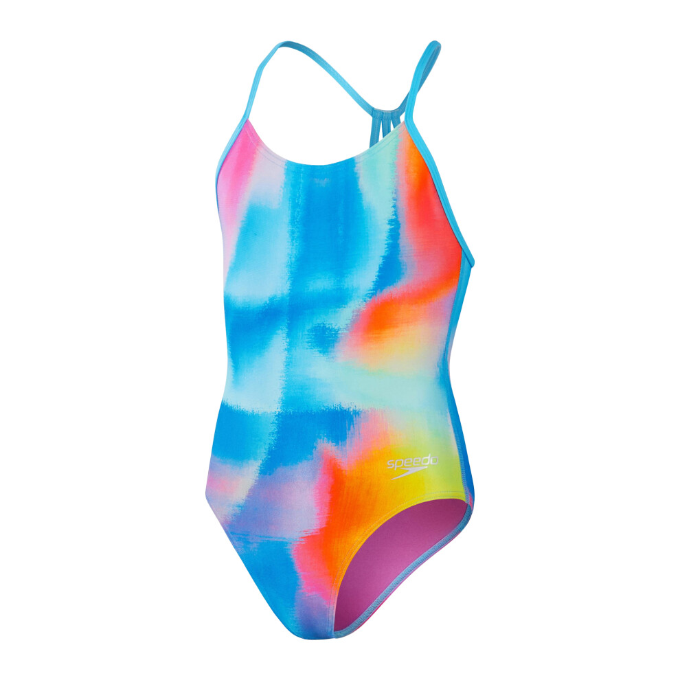 Speedo Girls Club Lane Line Training One Piece Swimsuit