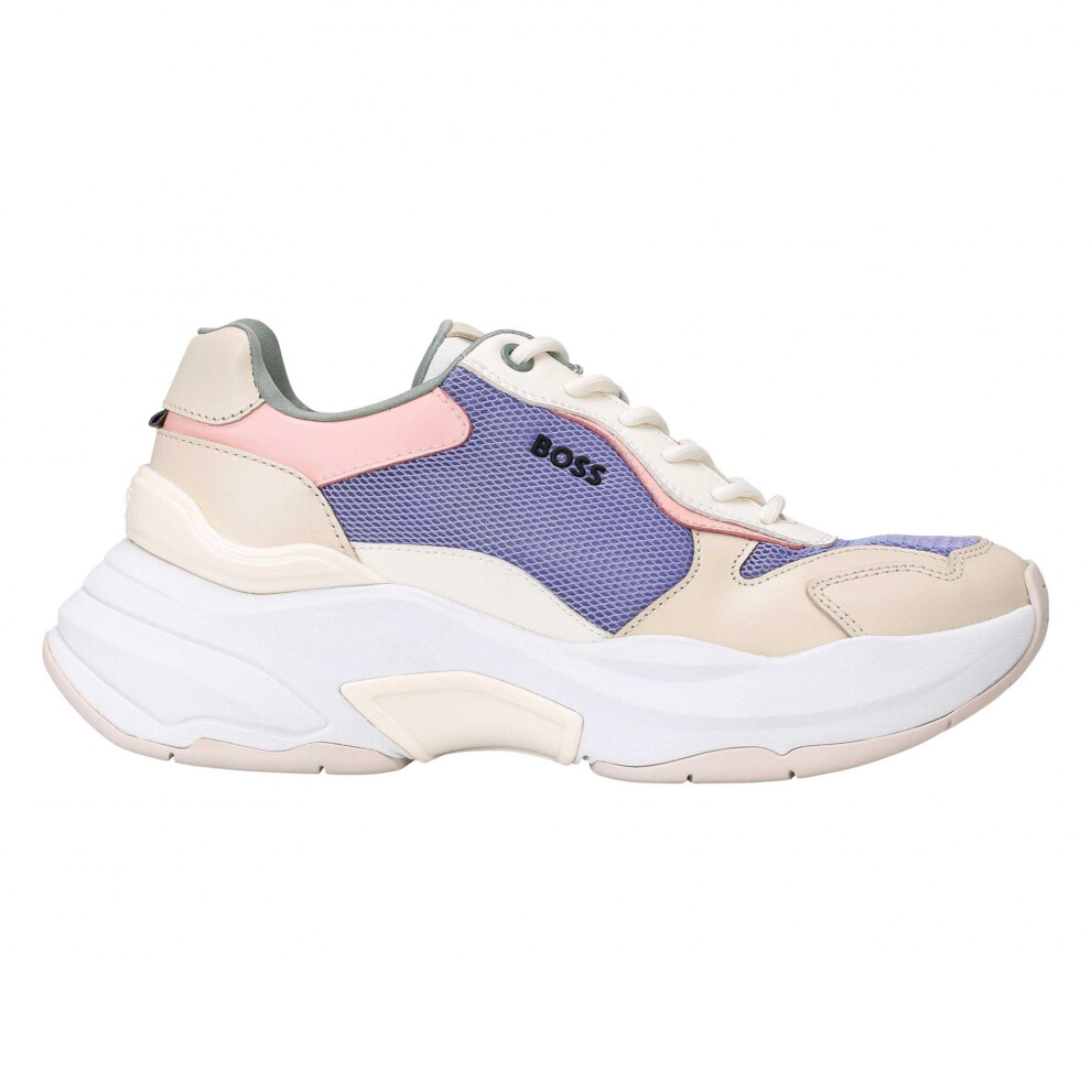 (6 UK, Purple) Boss Womens/Ladies Noa Leather Running Trainers