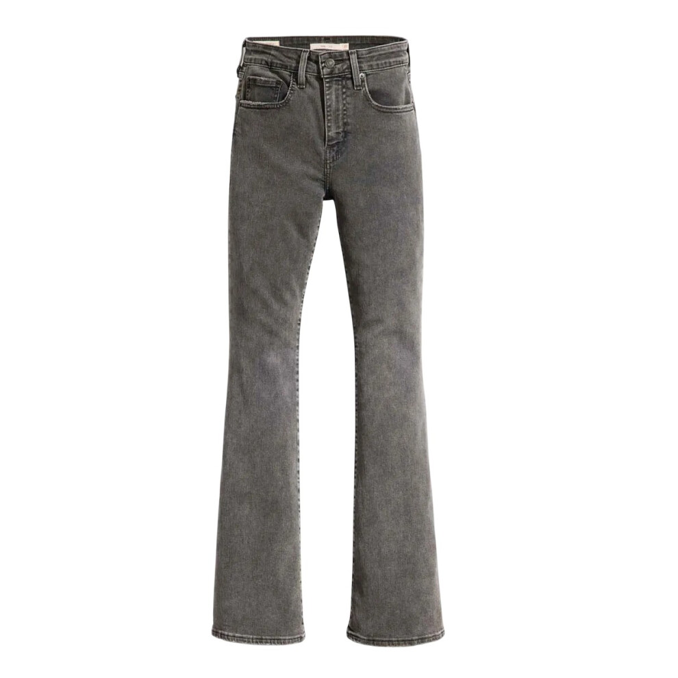 (30L, Black) Levis Womens/Ladies 726 Leather Patch High Rise Jeans
