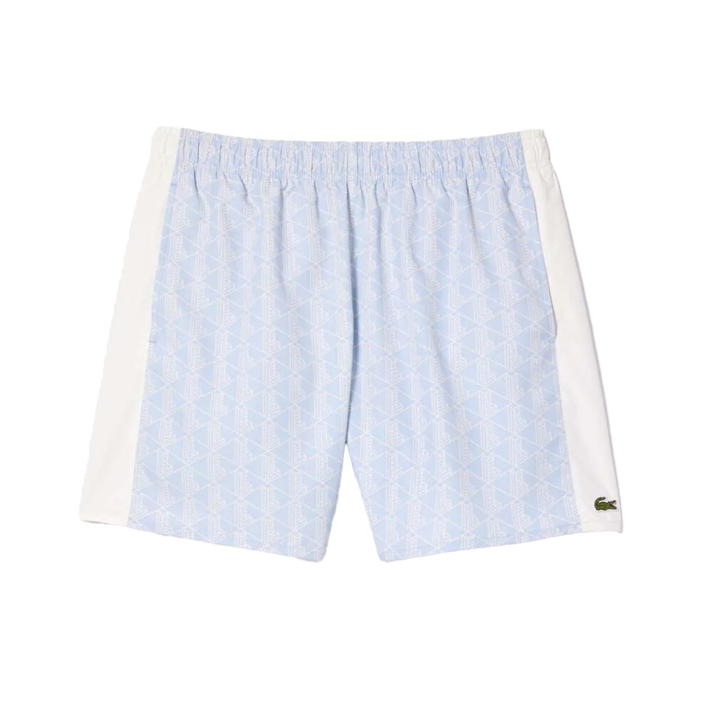 (S, Blue) Lacoste Mens Mid Length Swim Shorts