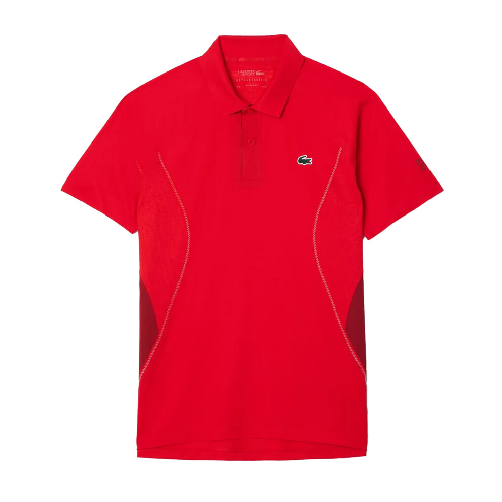 (M, Red) Lacoste Mens Novak Djokovic Regular Tennis Polo Shirt
