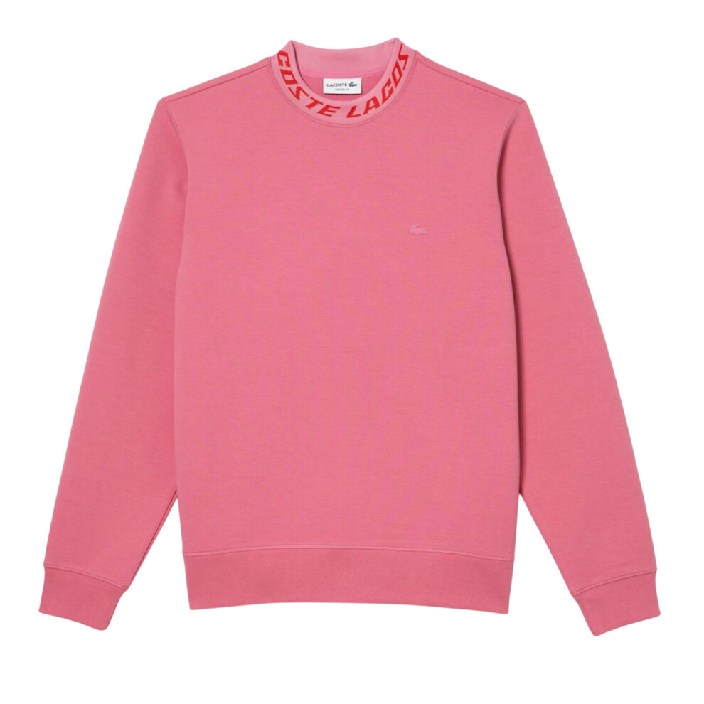 (XS, Pink) Lacoste Mens Double Sided Logo Sweatshirt