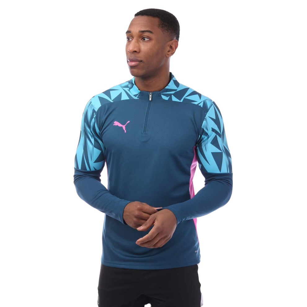 (S, Blue) Puma Mens Individual Final Quarter Zip Training Top