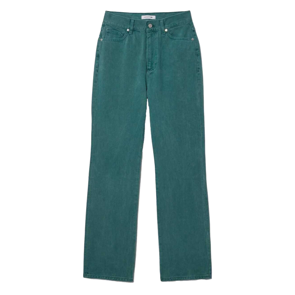 (29R, Green) Lacoste Womens/Ladies Natural Dyed Denim Straight Leg Jeans