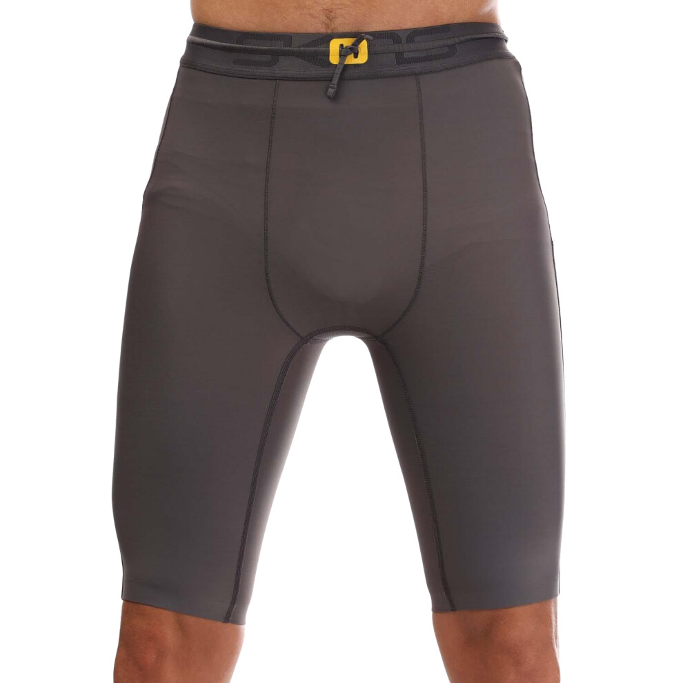 (L, Charcoal) Skins Mens Series-5 Half Length Tights
