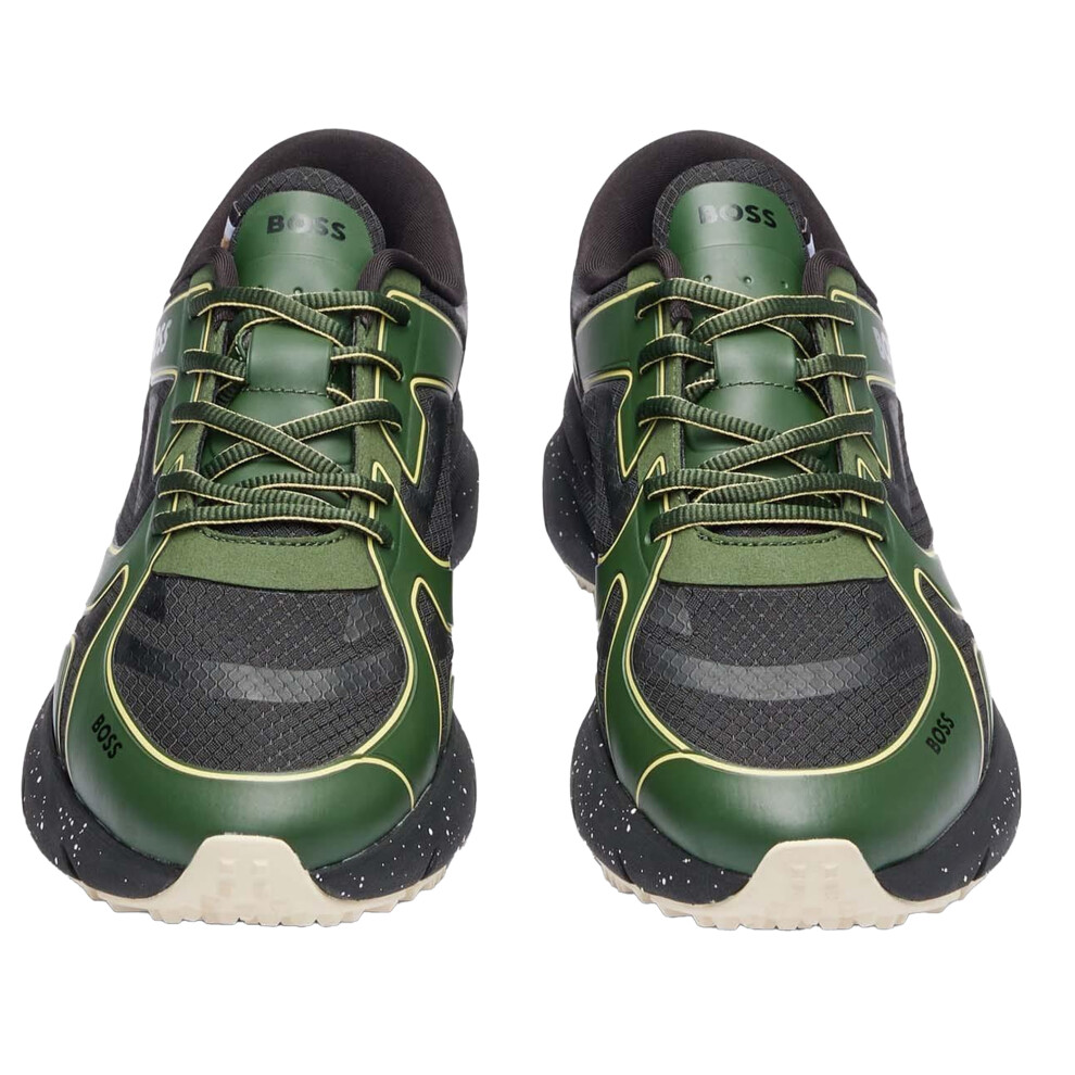 (12 UK, Green) Boss Mens Owen Hiking Trainers