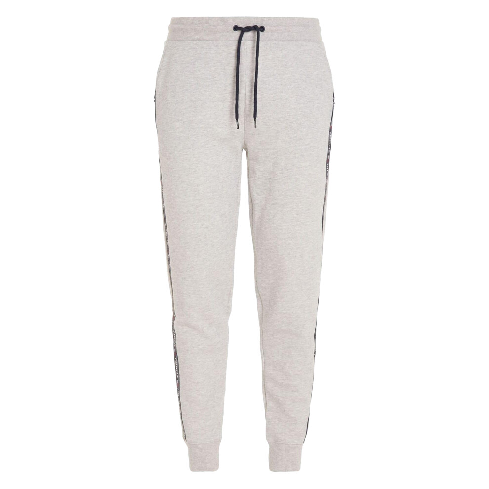 (M, Grey) Tommy Hilfiger Mens Tape Logo Lounge Jogging Bottoms