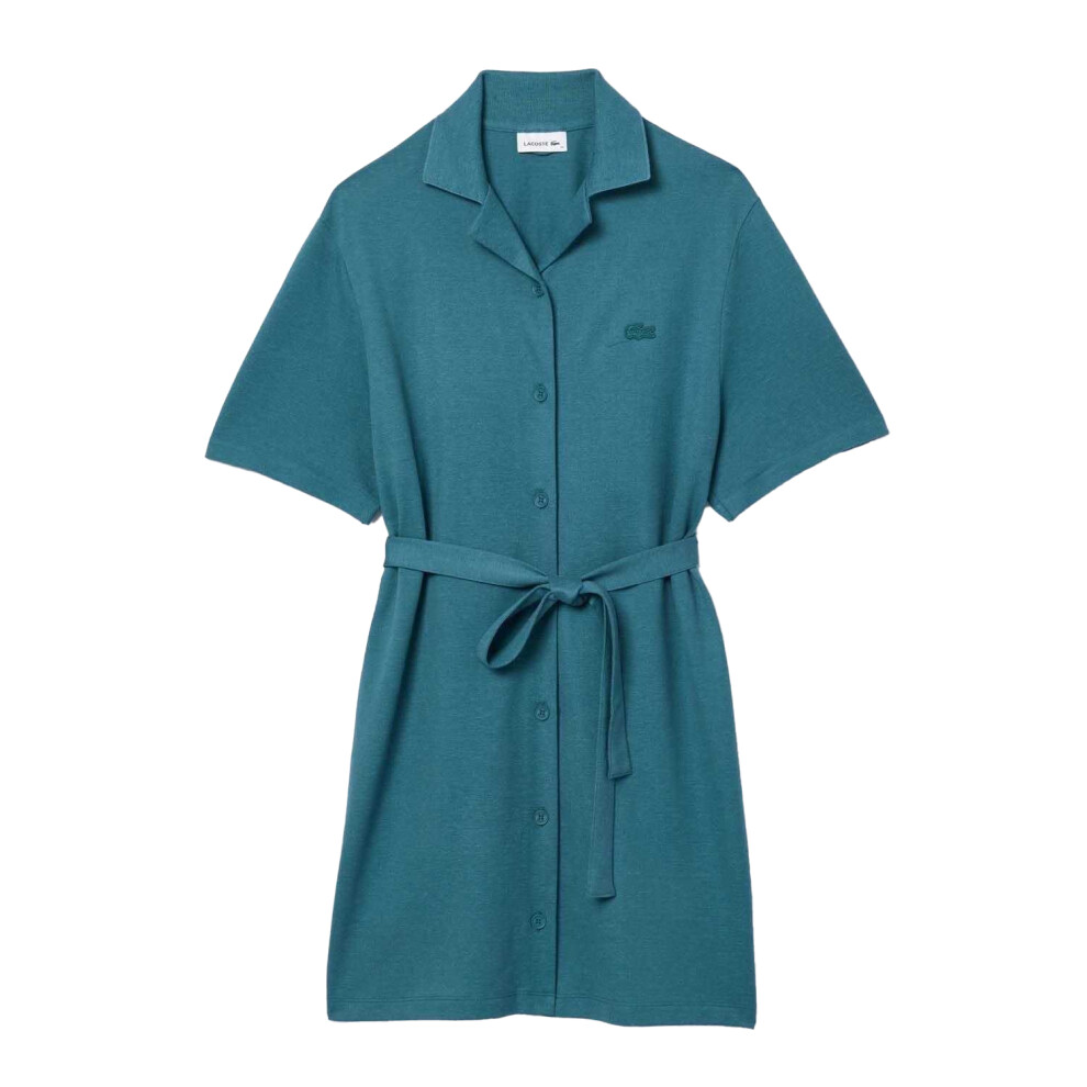 (6 UK, Green) Lacoste Womens/Ladies Linen Blend Belted Shirt Dress