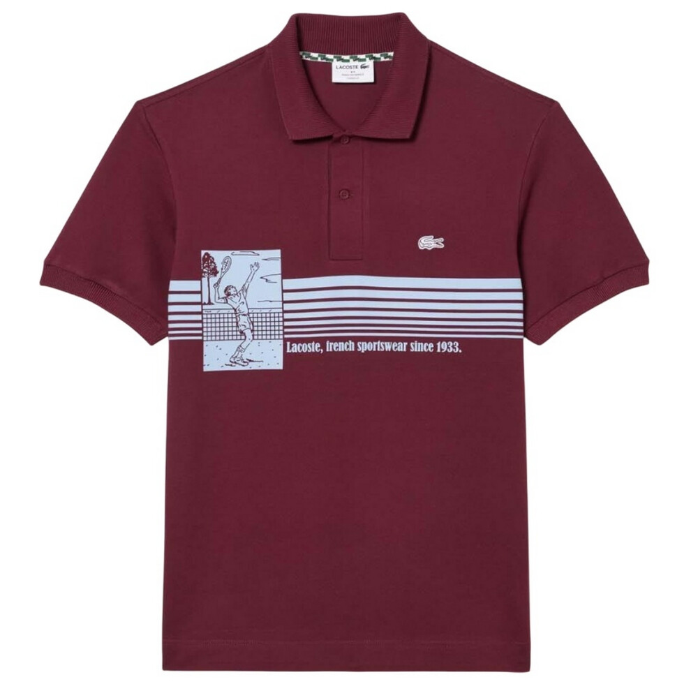 (S, Red) Lacoste Mens French Made Classic Polo Shirt