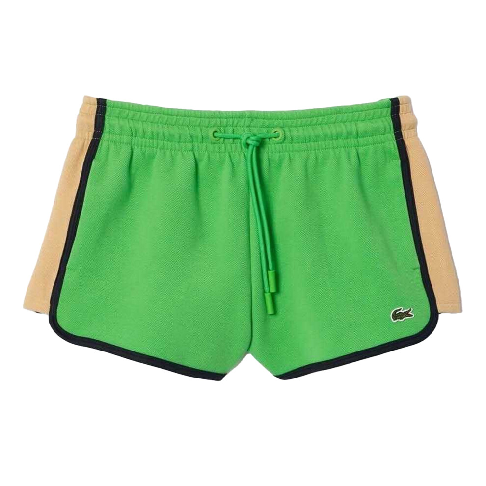 (10 UK, Green) Lacoste Womens/Ladies Pique Contrast Panel Shorts