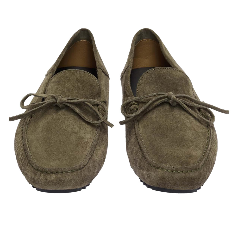 (6 UK, Green) Boss Mens Driver Suede Moccasins