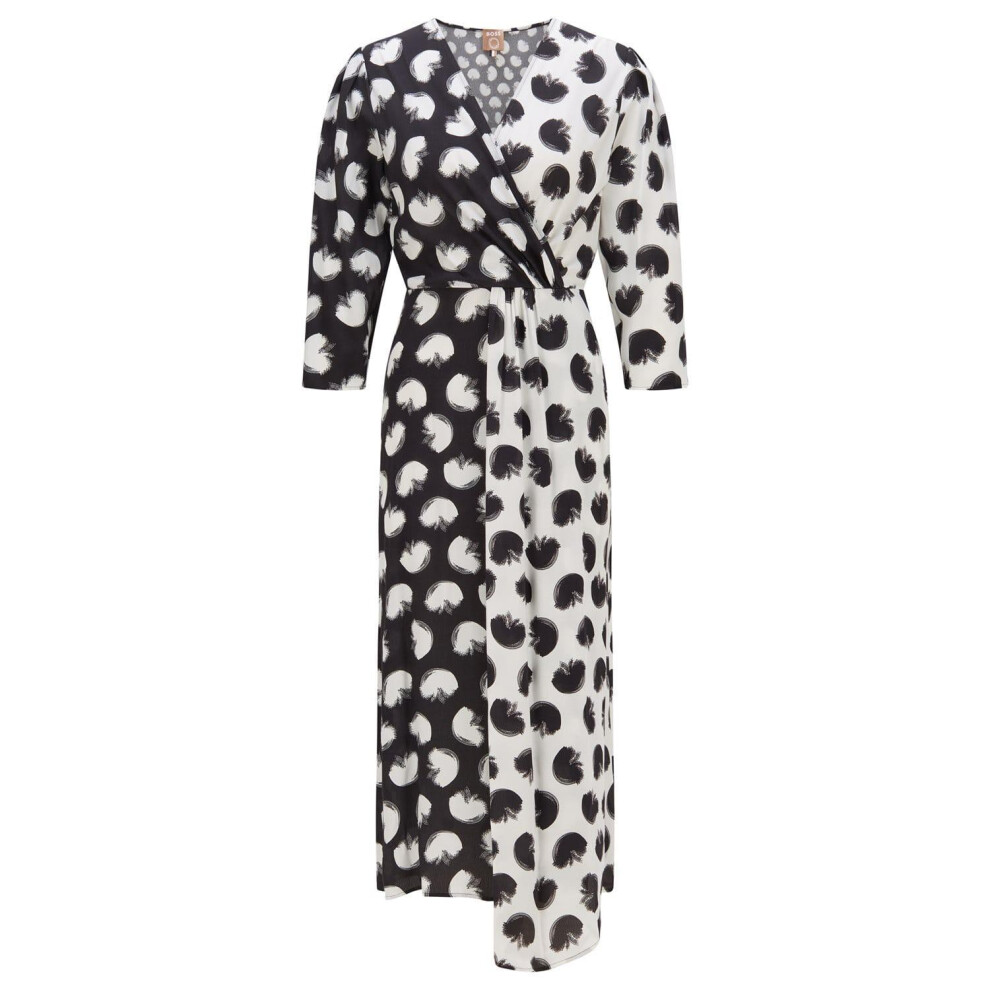 (10 UK, Black/White) Hugo Boss Womens/Ladies Danotta Wrap Dress