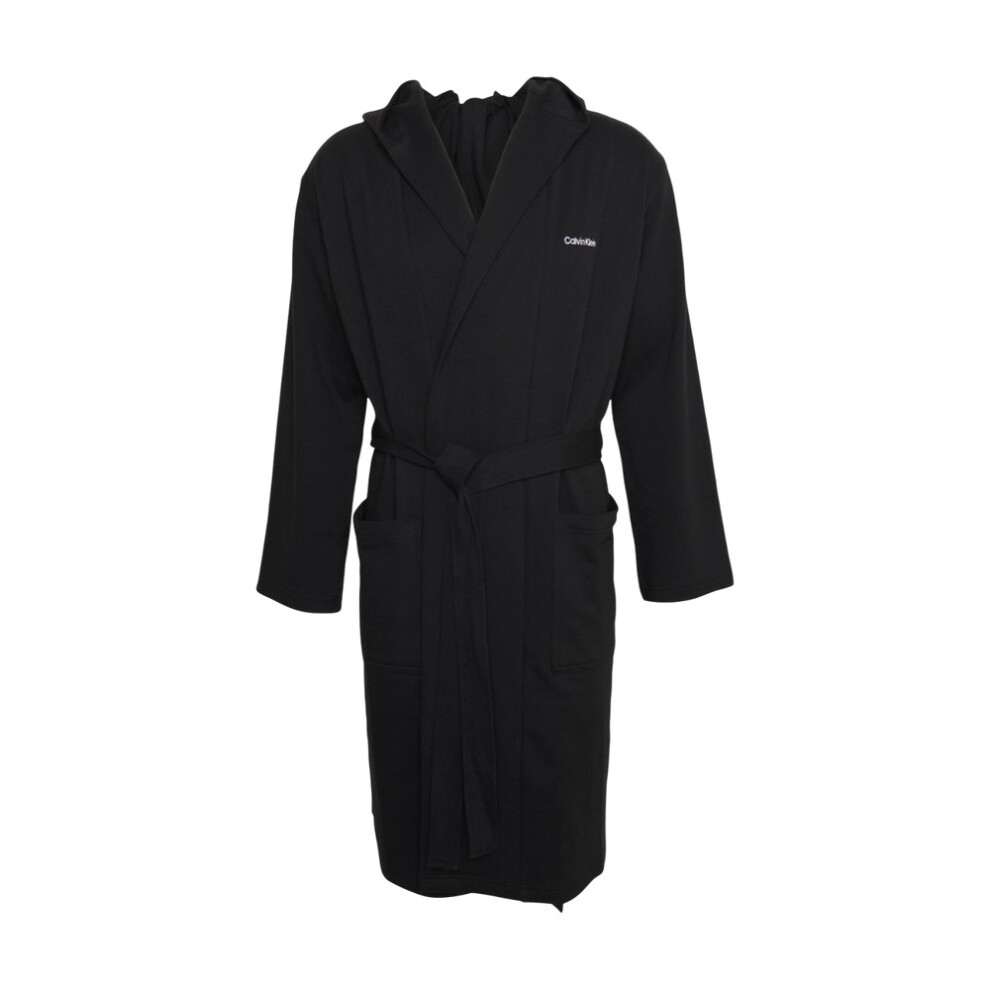 (L-XL, Black) Calvin Klein Mens Modern Cotton Dressing Gown