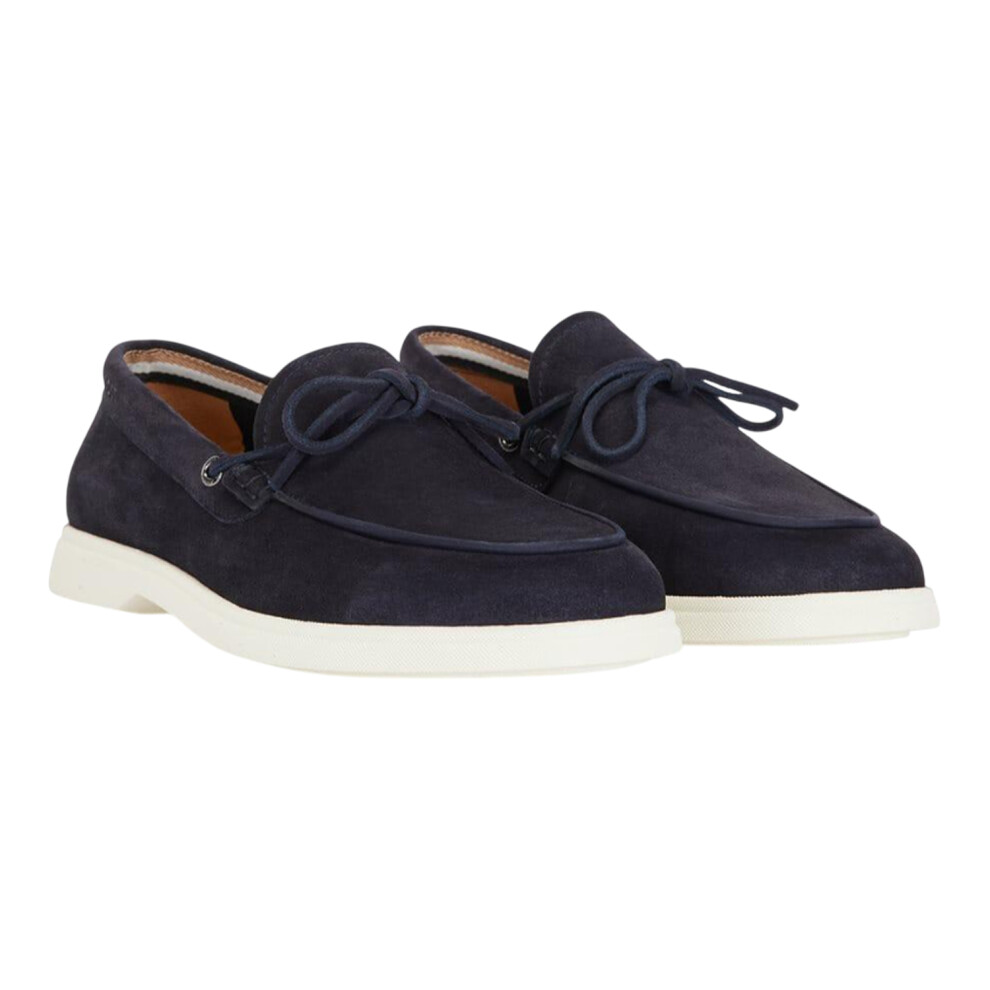 (6 UK, Dark Blue) Boss Mens Sienne Suede Moccasins