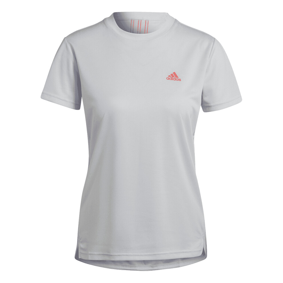 (4 UK - 6 UK, Grey) Adidas Womens/Ladies 3 Stripes Aeroready T-Shirt