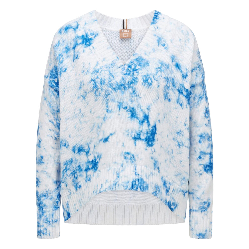 (8 UK, White/Blue) Boss Womens/Ladies Sweater Top