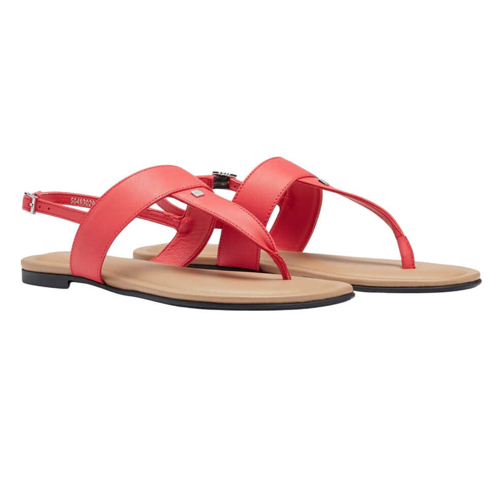 (2 UK, Pink) Boss Womens/Ladies Jo Nappa Leather Thong Strap Flat Sandals