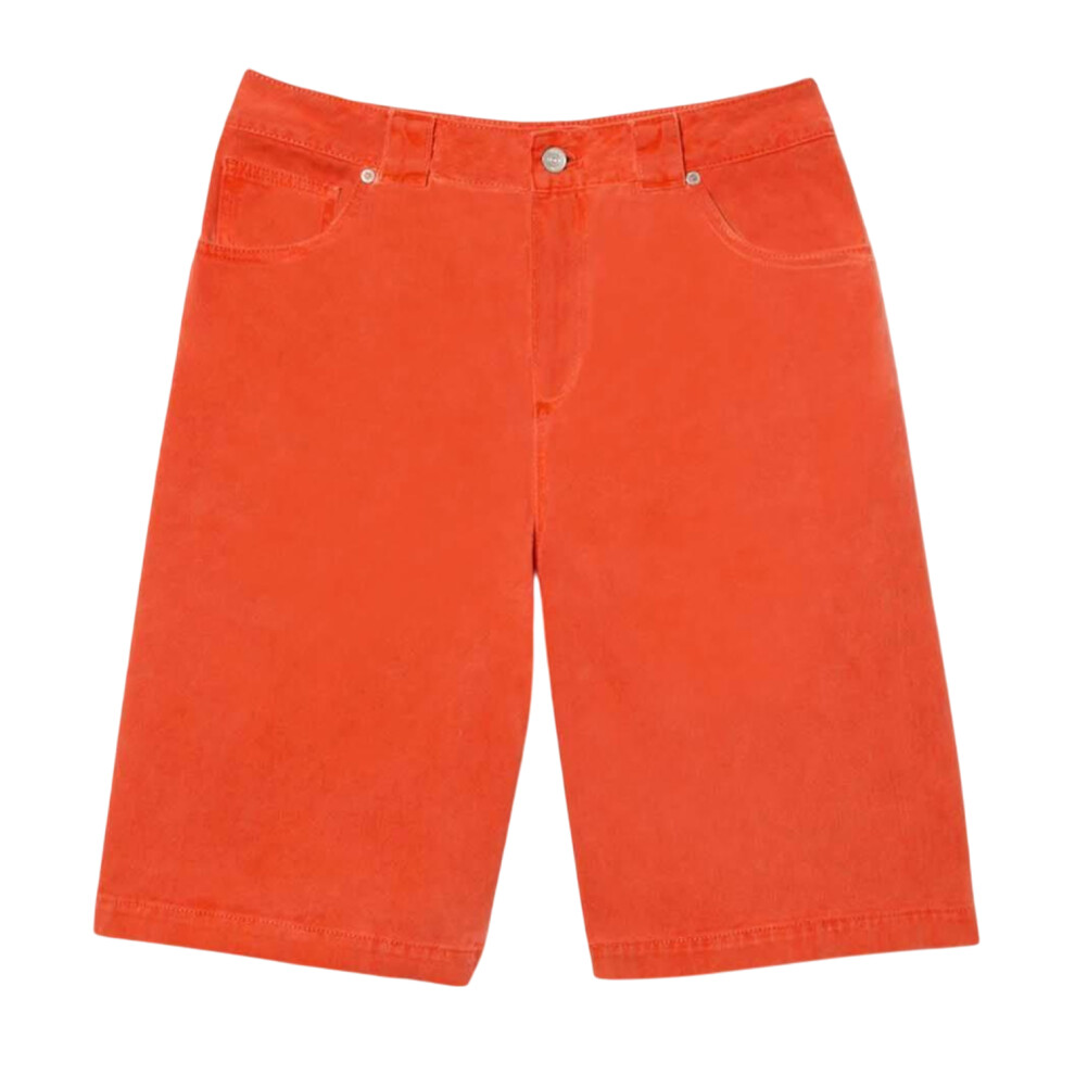 (14 UK S, Red) Lacoste Womens/Ladies Bermuda Natural Dyed Long Shorts