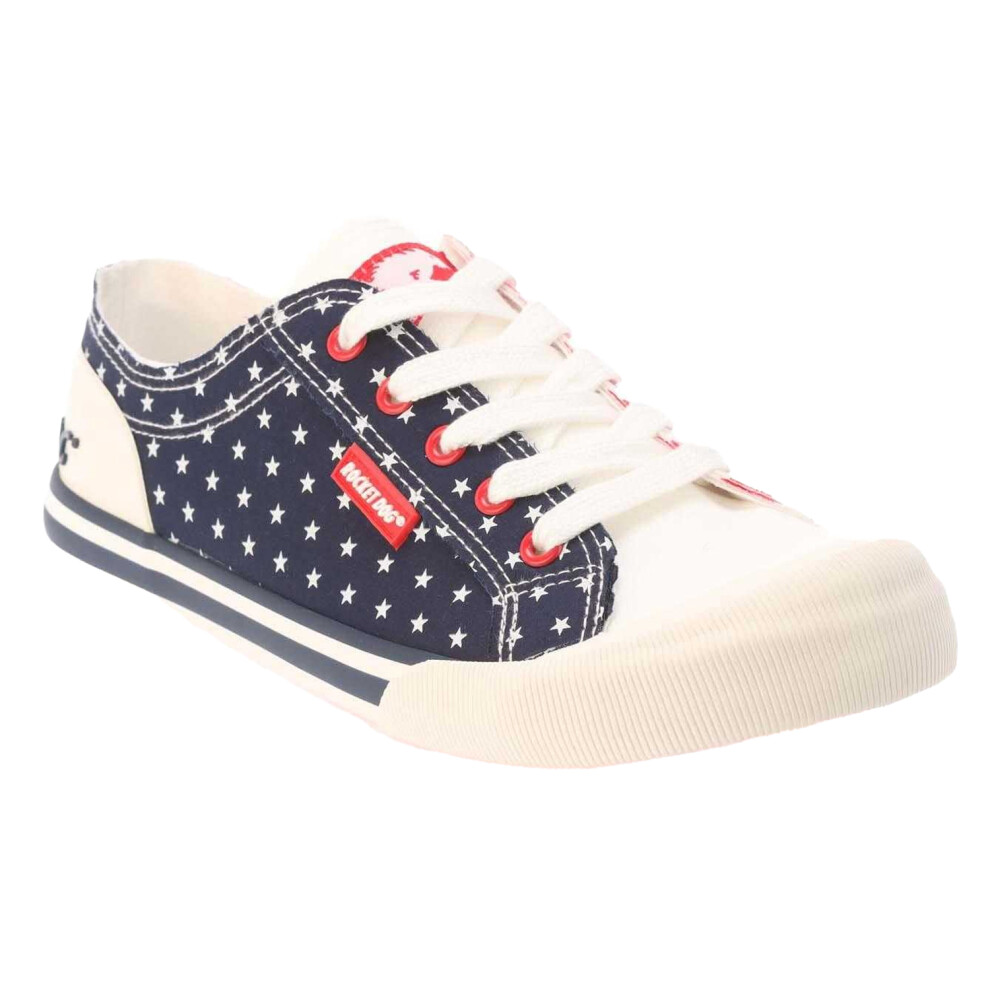 (4 UK, Red/Navy) Rocket Dog Womens/Ladies Jazzin Spangle Banner Trainers