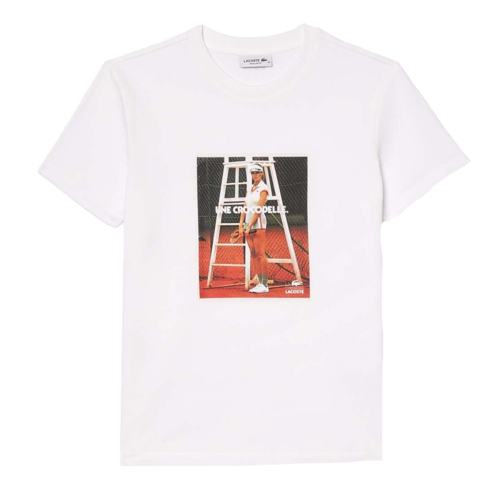 (6 UK, White) Lacoste Womens/Ladies Printed Pique T-Shirt