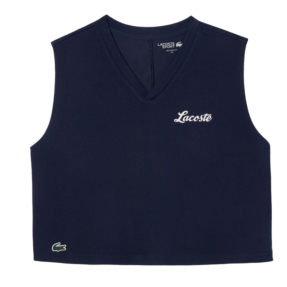 (6 UK, Blue) Lacoste Womens/Ladies Printed Ultra Dry Sport Crop Top