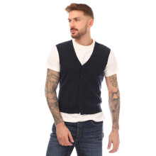 (L, Dark Blue) Boss Mens Kortility Vest Top
