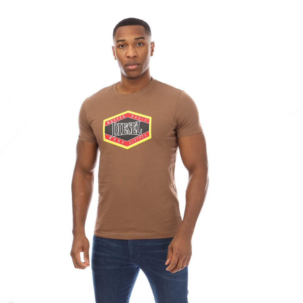 (L, Brown) Diesel Mens T-Diegor 15-I T-Shirt