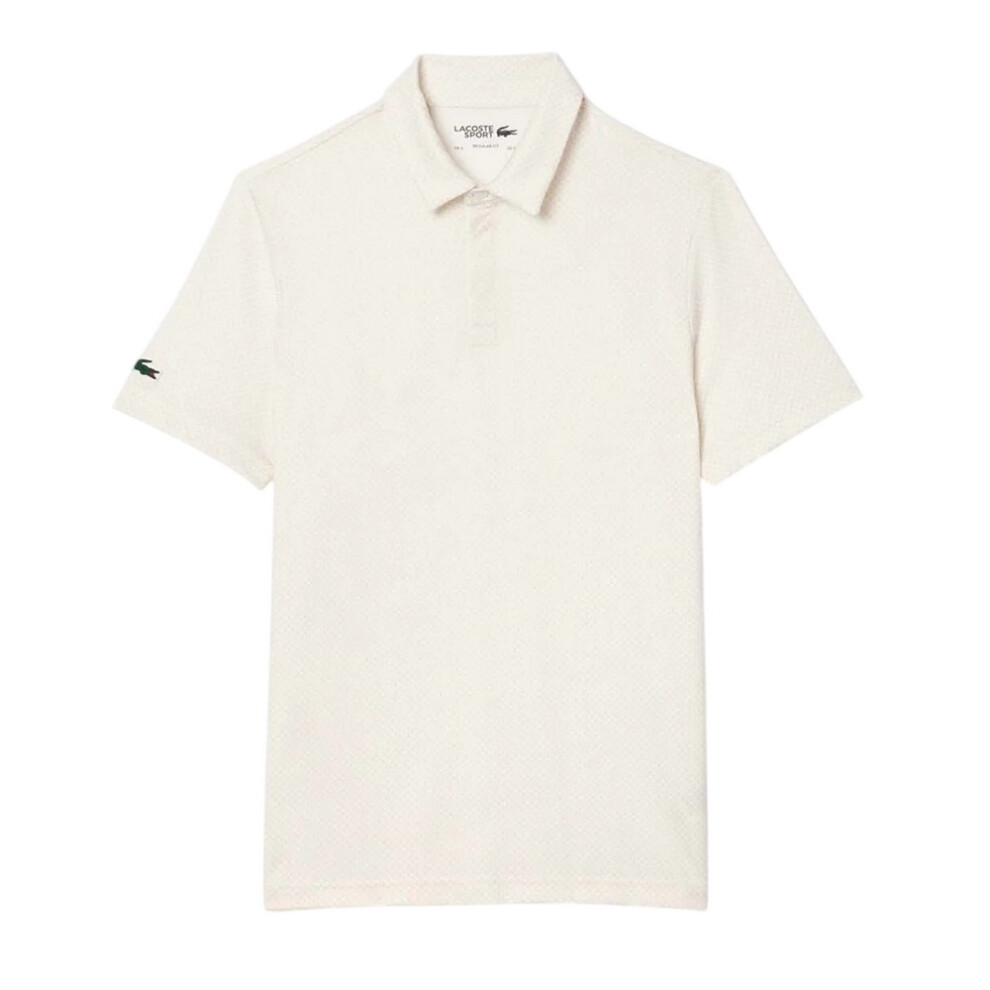 (XS, Cream) Lacoste Mens UV Protection Regular Golf Polo Shirt