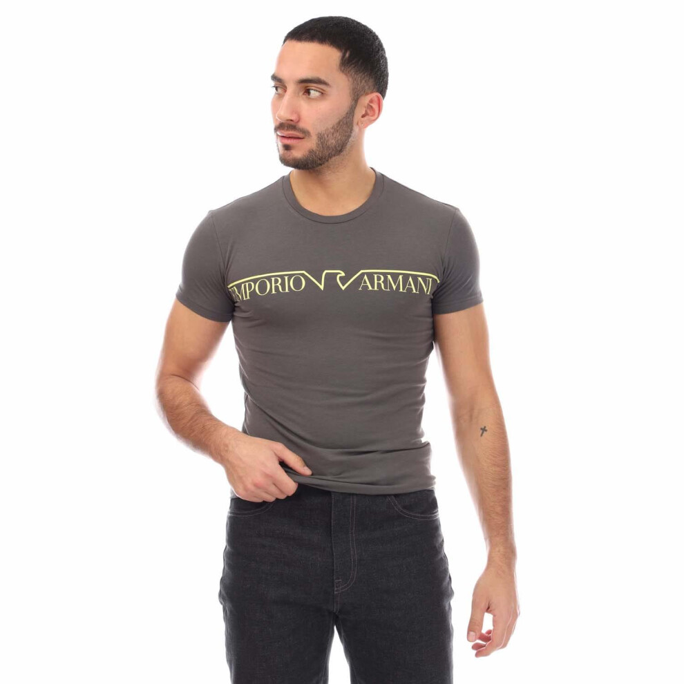 (M, Grey) Emporio Armani Mens Crew Neck T-Shirt