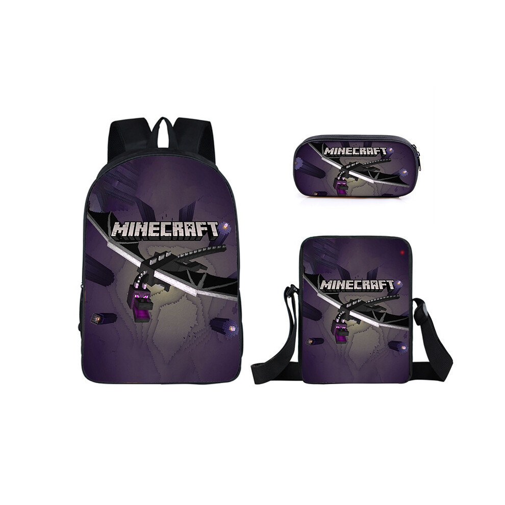 (6) Minecraft Game Cartoon Character Printed Children Capacity Backpack Large