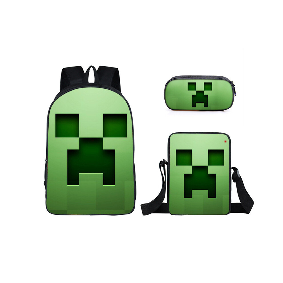 (8) Minecraft Game Cartoon Character Printed Children Capacity Backpack Large