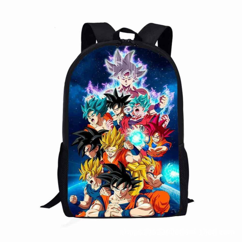 (09) Dragon Anime Ball Cartoon Print Design Kids Backpack School Elementary Backpack