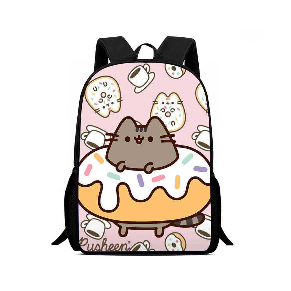(04) Childrens Printed Pusheen Backpack Outdoor Large Schoolbag Capacity Student