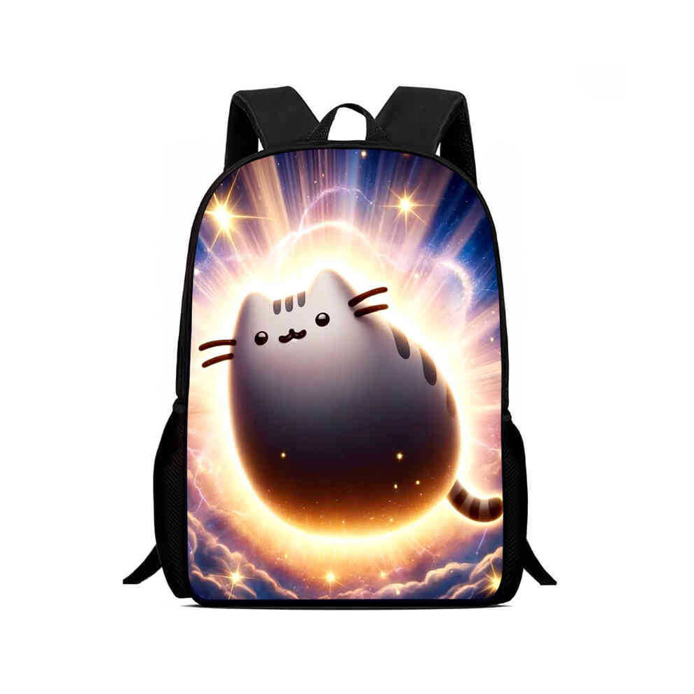(12) Printed Pusheen Childrens Backpack Outdoor Large Capacity Schoolbag Student