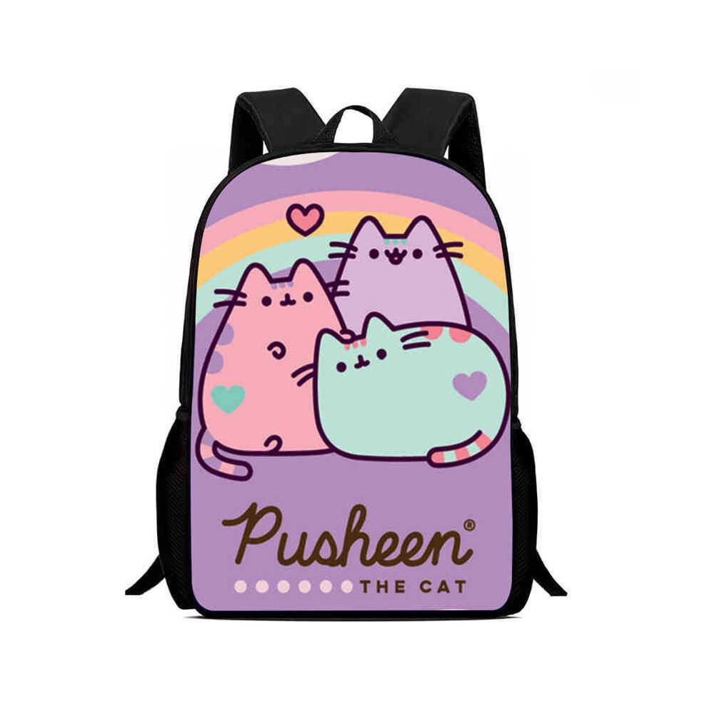 (08) Printed Pusheen Childrens Backpack Outdoor Large Capacity Schoolbag Student